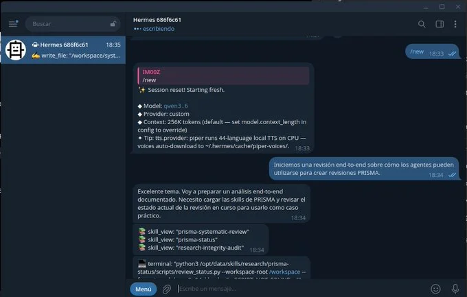 System in operation - Telegram