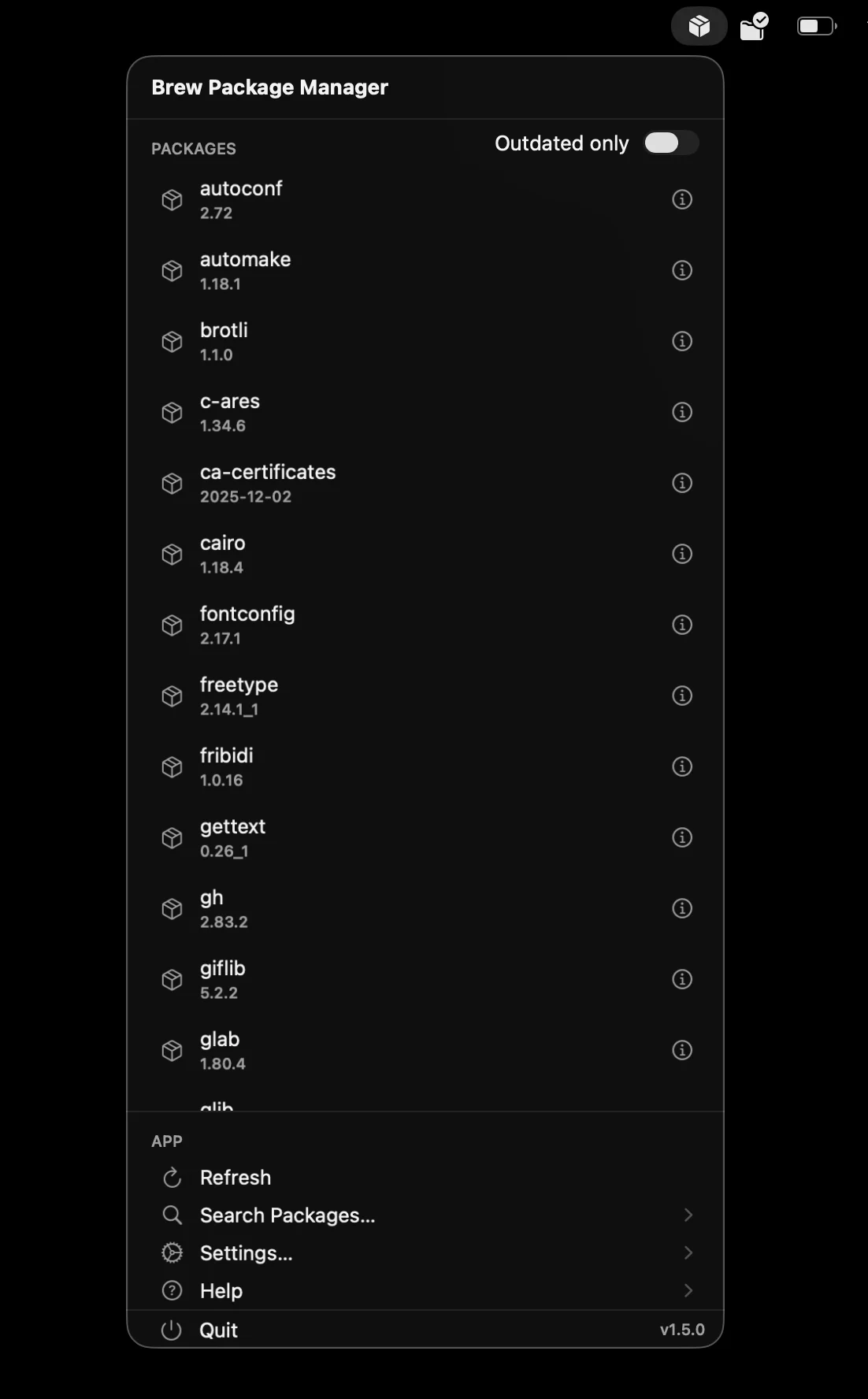 Brew Package Manager screenshot 1