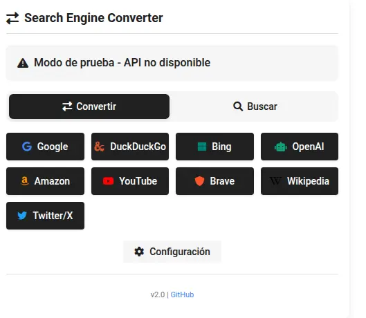 Search Engine Converter screenshot 1