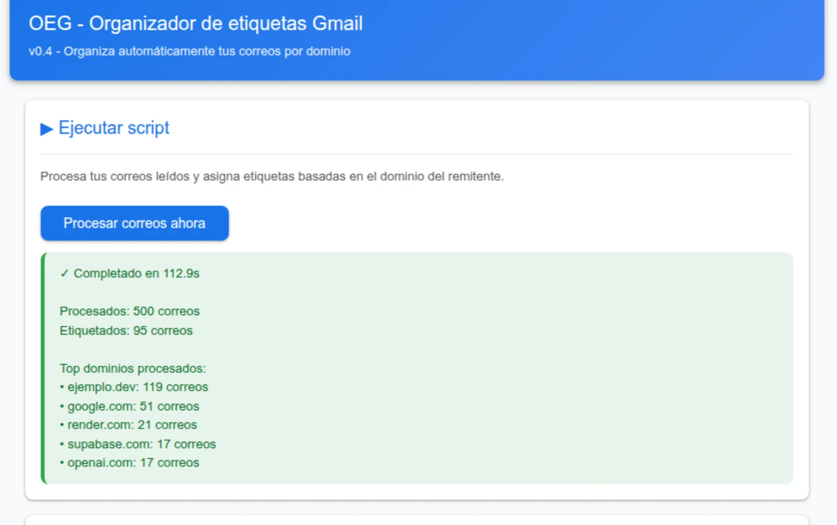 Gmail Labels Creator screenshot 1