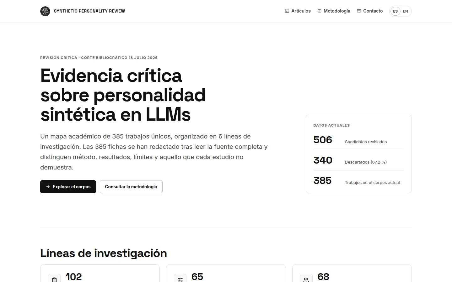 Synthetic Personality Review screenshot 1