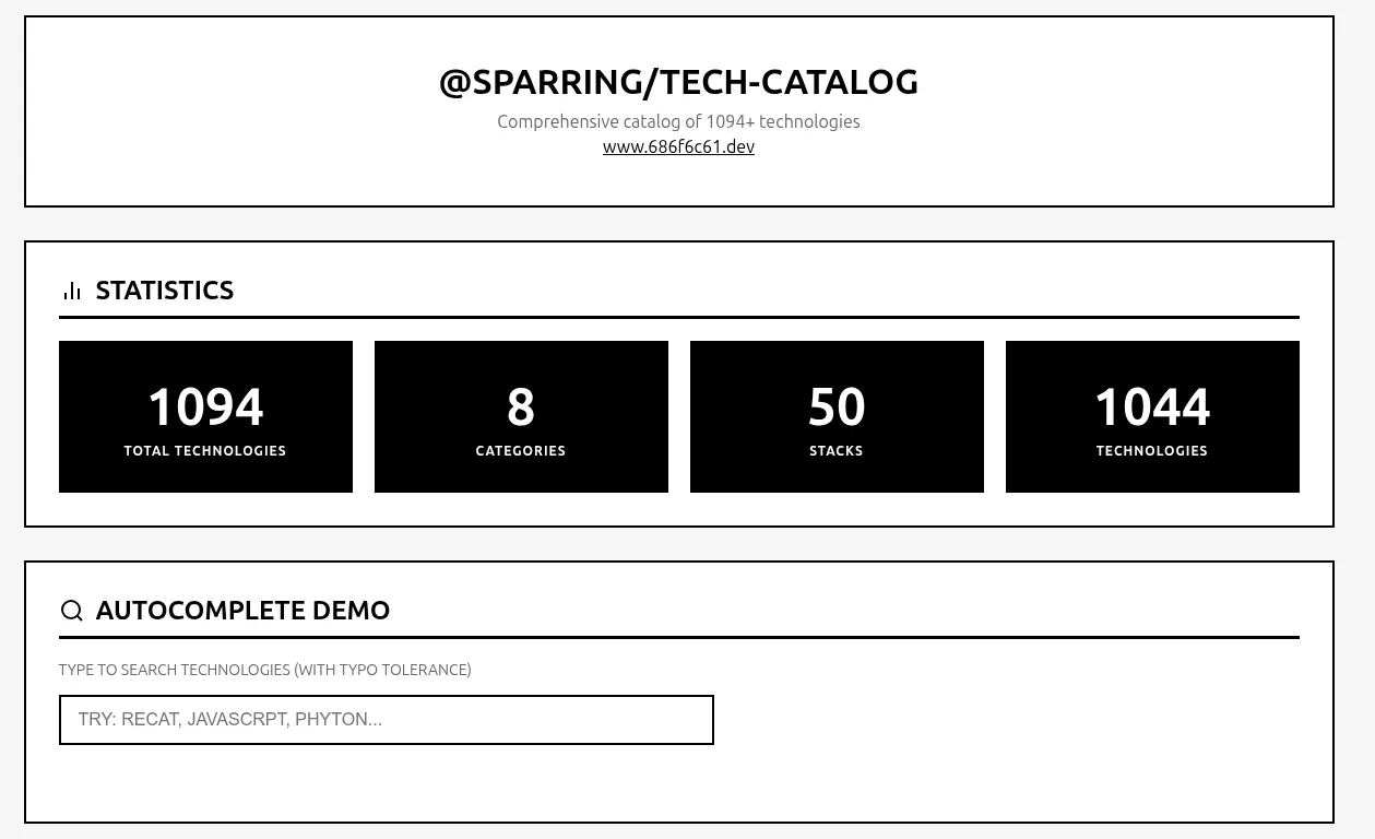 Paquete NPM de catálogo de tecnologías (+1000) - imagen 1